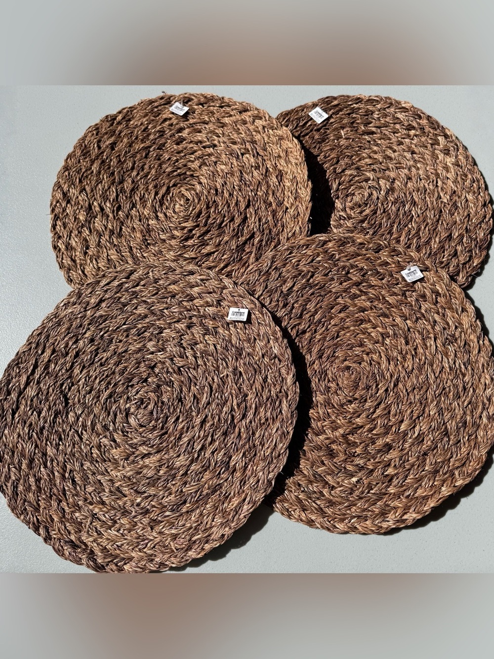 Crate & Barrel Bali Natural Brown Woven  Abacá Placemats - Set of 4